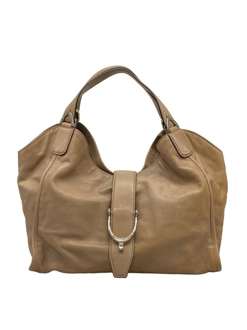 Gucci Tote Bag Stirrup Gray Leather